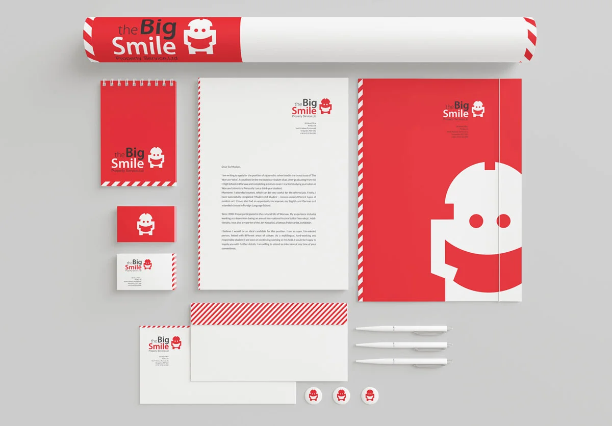 Kompleksowa identyfikacja wizualna i branding firmy usługowo-budowlanej The Big Smile
