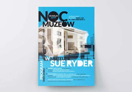 Projekt graficzny plakatu i materiałów Key Visual na Noc Muzeów - Muzeum Sue Ryder